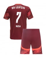 RB Leipzig Antonio Nusa #7 Vieraspaita Lasten 2024-25 Lyhythihainen (+ shortsit)